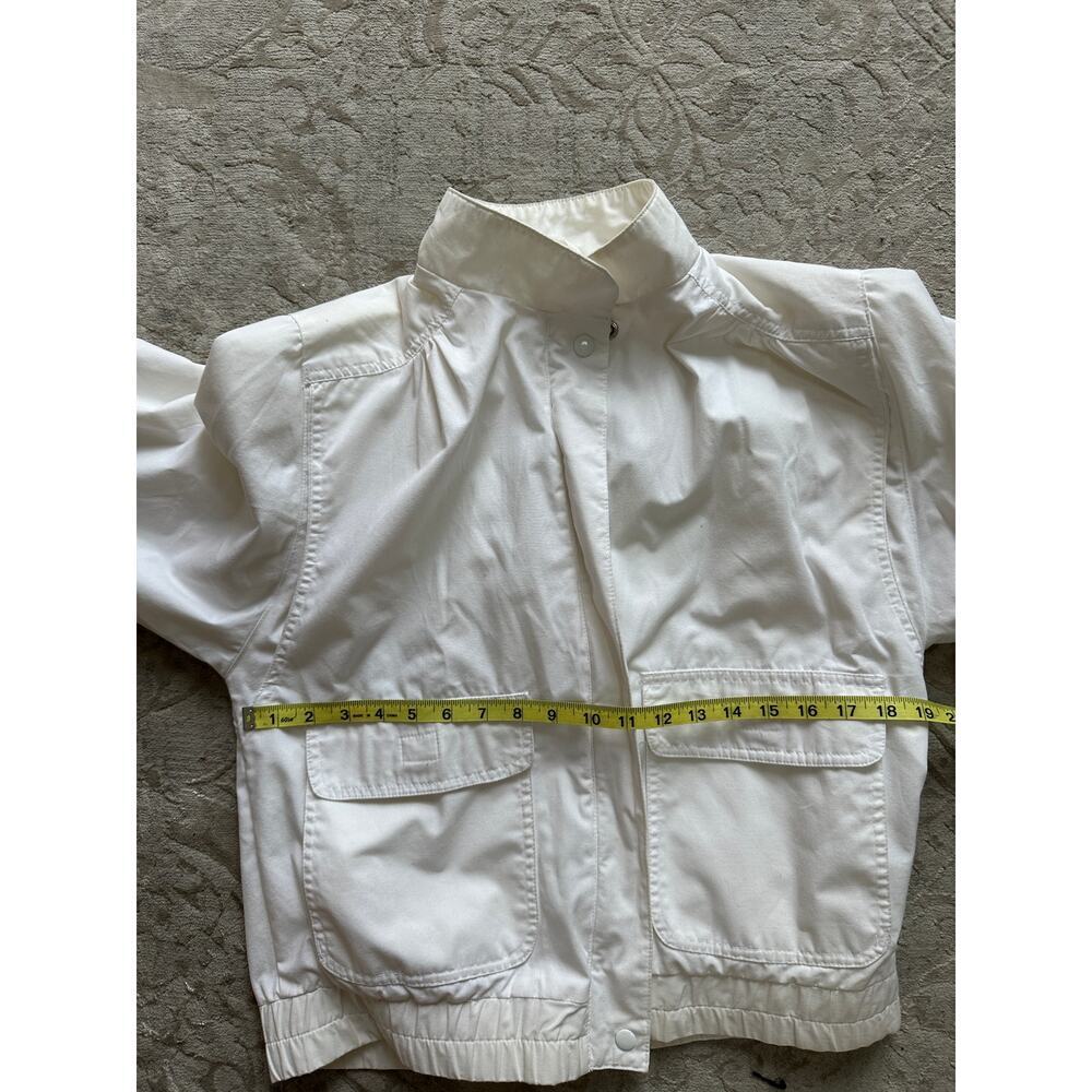 Vintage Women’s White Cotton Utility Jacket Size M – 80s 90s Minimalist - Picture 4 of 6